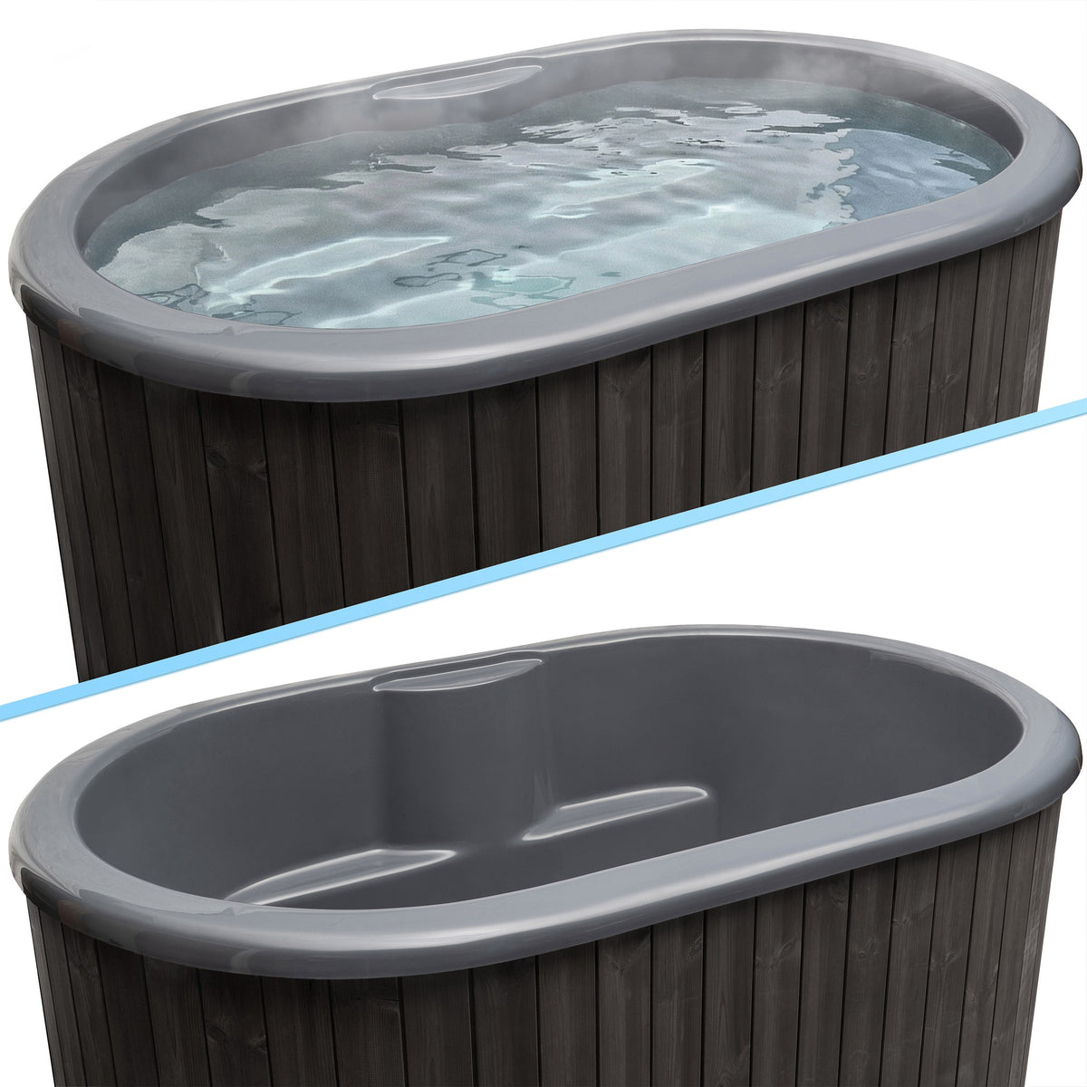 SaunaLife Model S2C, 2 Person Immersion Tub + Chiller/Heater (black finish), view 4