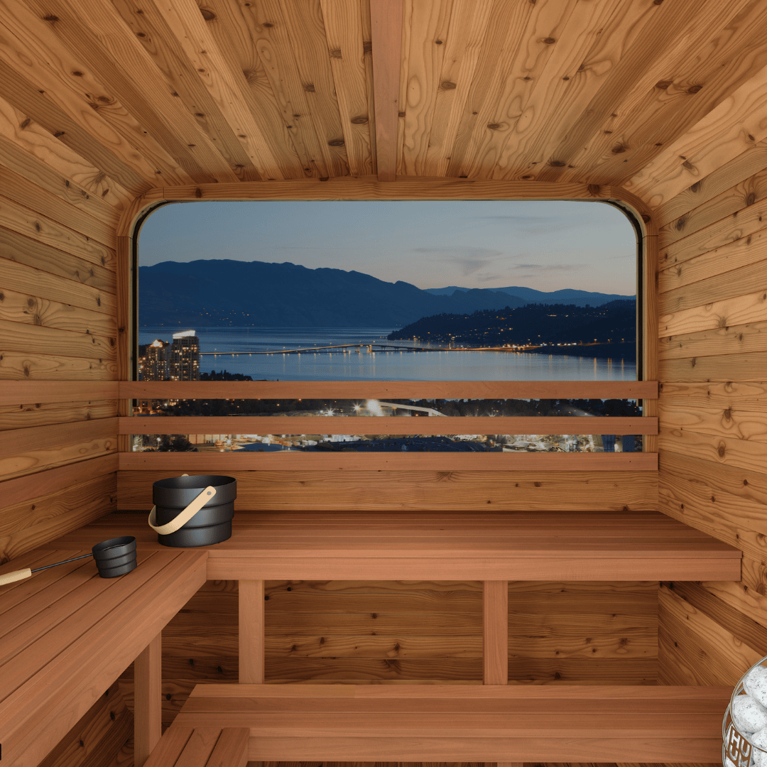 Natural Square Sauna #42 | 4 Person (Window)