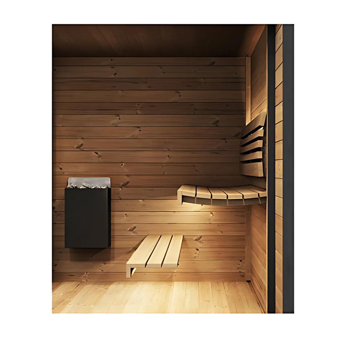 SaunaLife Garden GL6, 6-person luxury outdoor sauna, side view