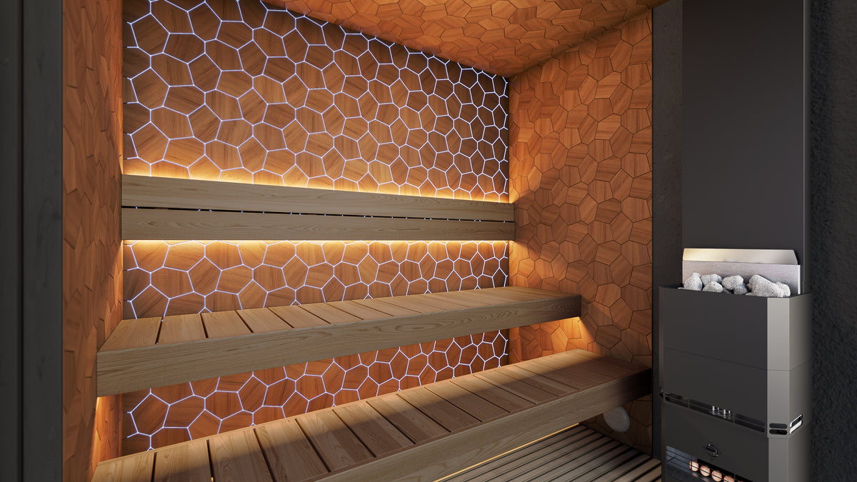 Sauna Air Nordic Elegance Spa Mini, luxury outdoor sauna, interior view