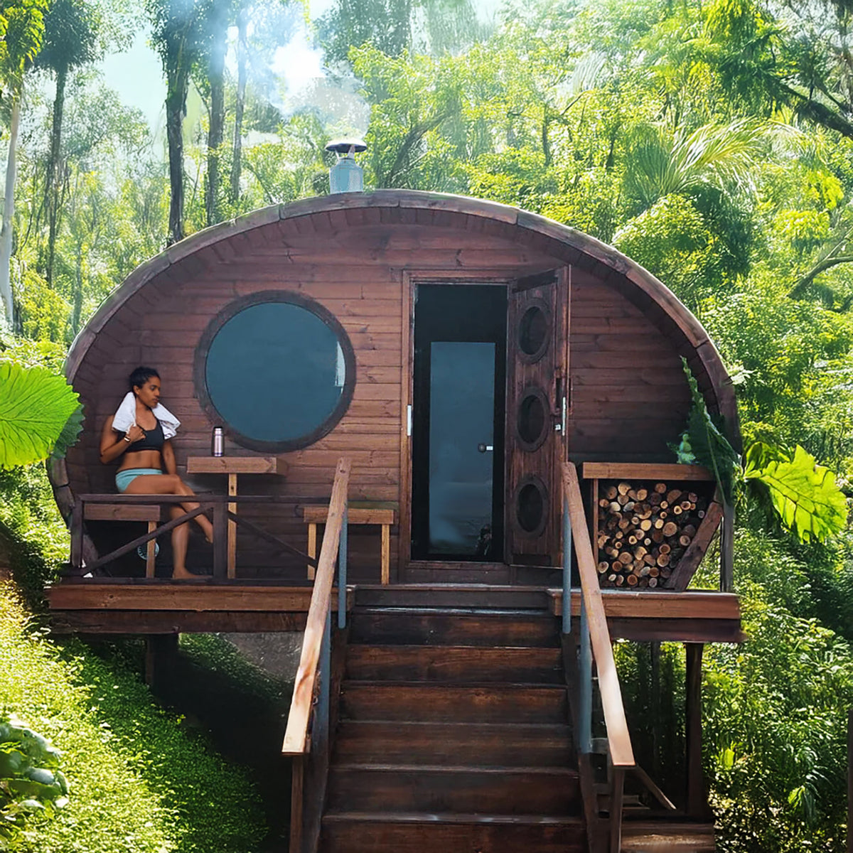 SaunaLife Model G11 | 8 Person Garden Sauna Suite