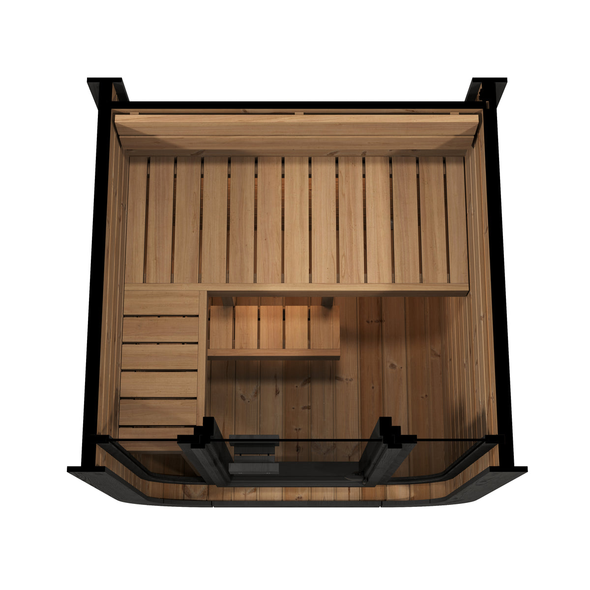 SaunaLife CL3G Cube Sauna, 2-person cube sauna with full-glass front, wide view