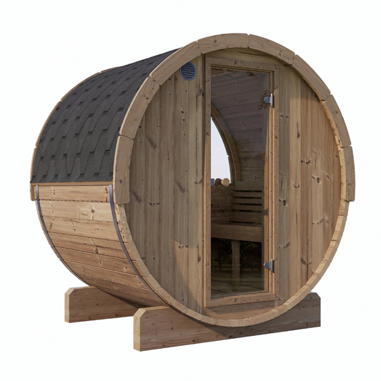 Ergo-Series Model E6W | 3 Person Barrel Sauna (With Window)