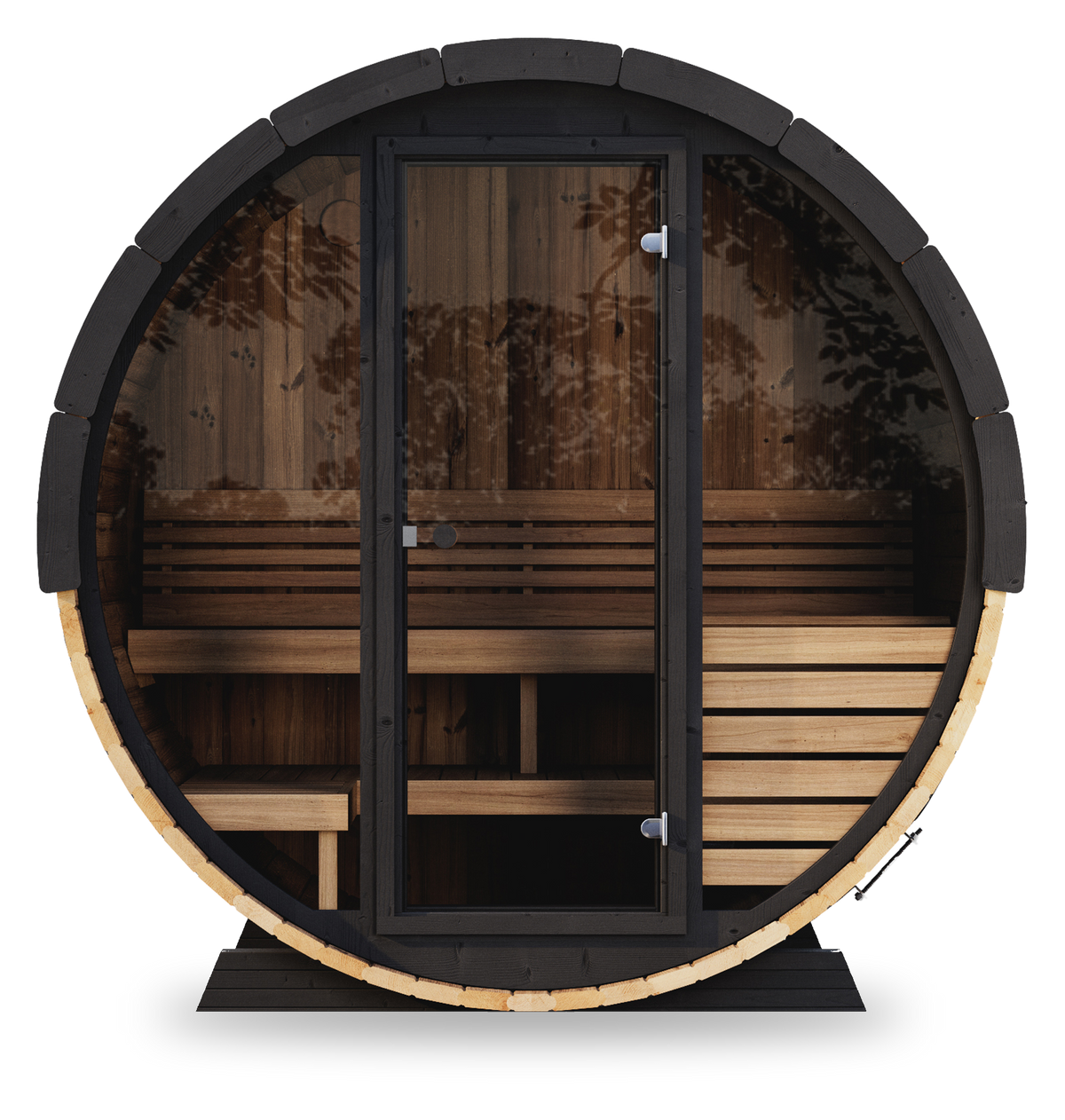 Ergo Elegance EE6G | 4-Person Barrel Sauna (Glass Front)