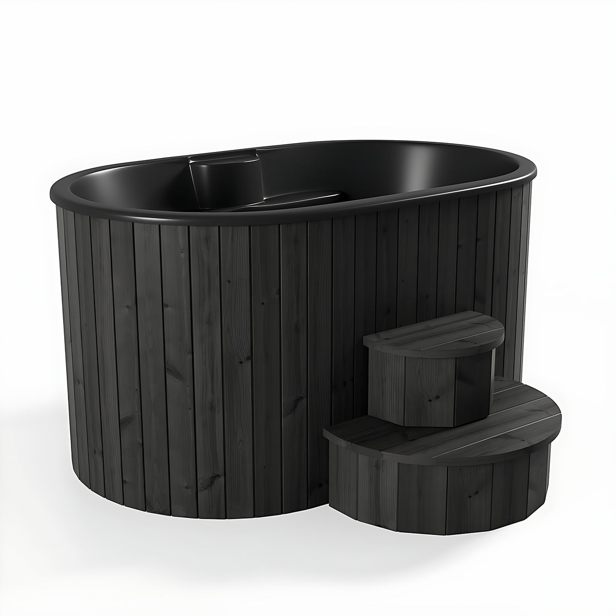 SaunaLife Model S2, 2 Person Cold / Hot Immersion Tub (black finish), view 1
