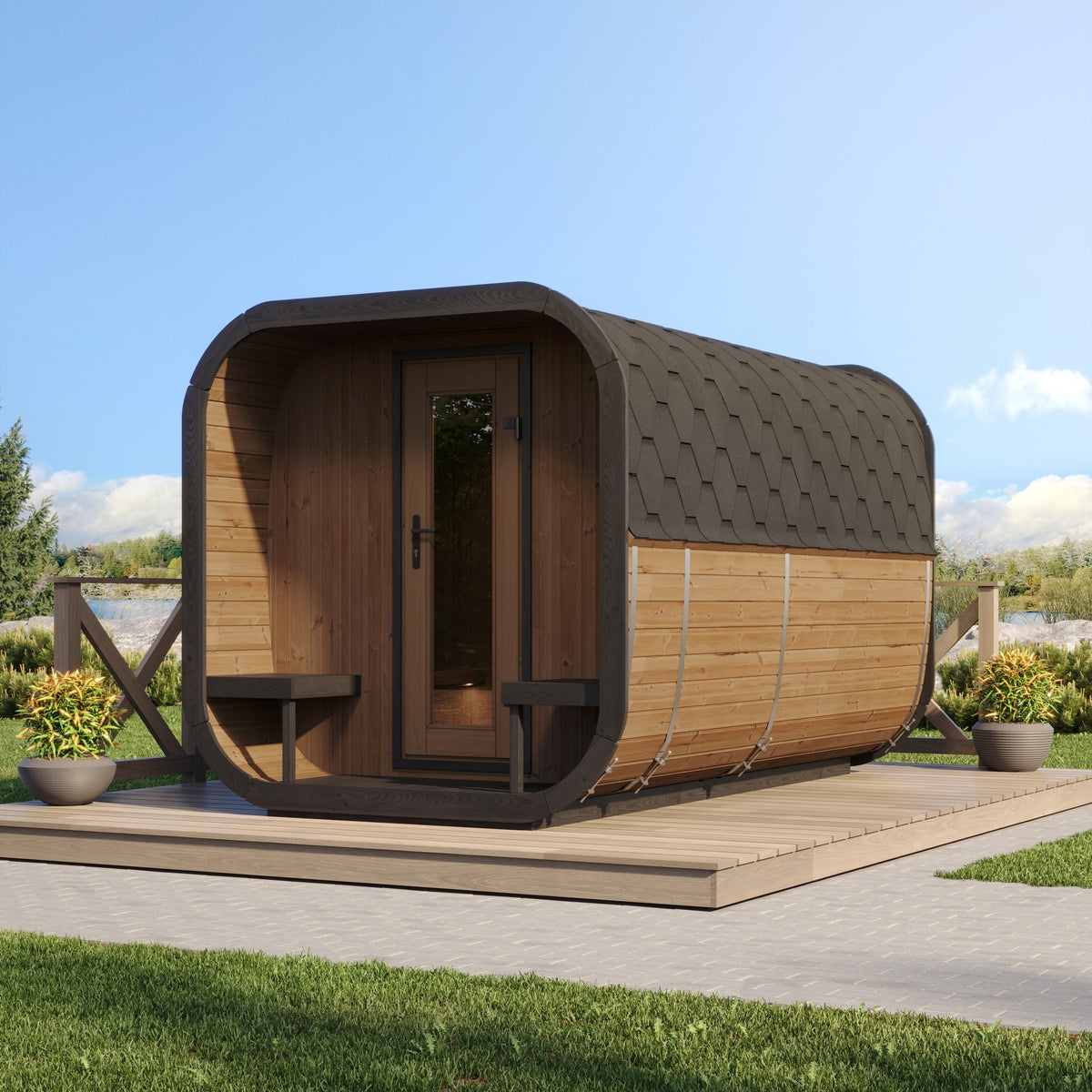SaunaLife Model CL12GCP, 8 Person Cube Sauna Suite, view 2