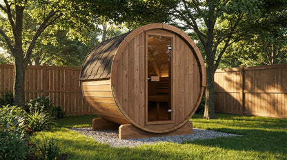 SaunaLife Model E7, 4 Person Barrel Sauna, view 2