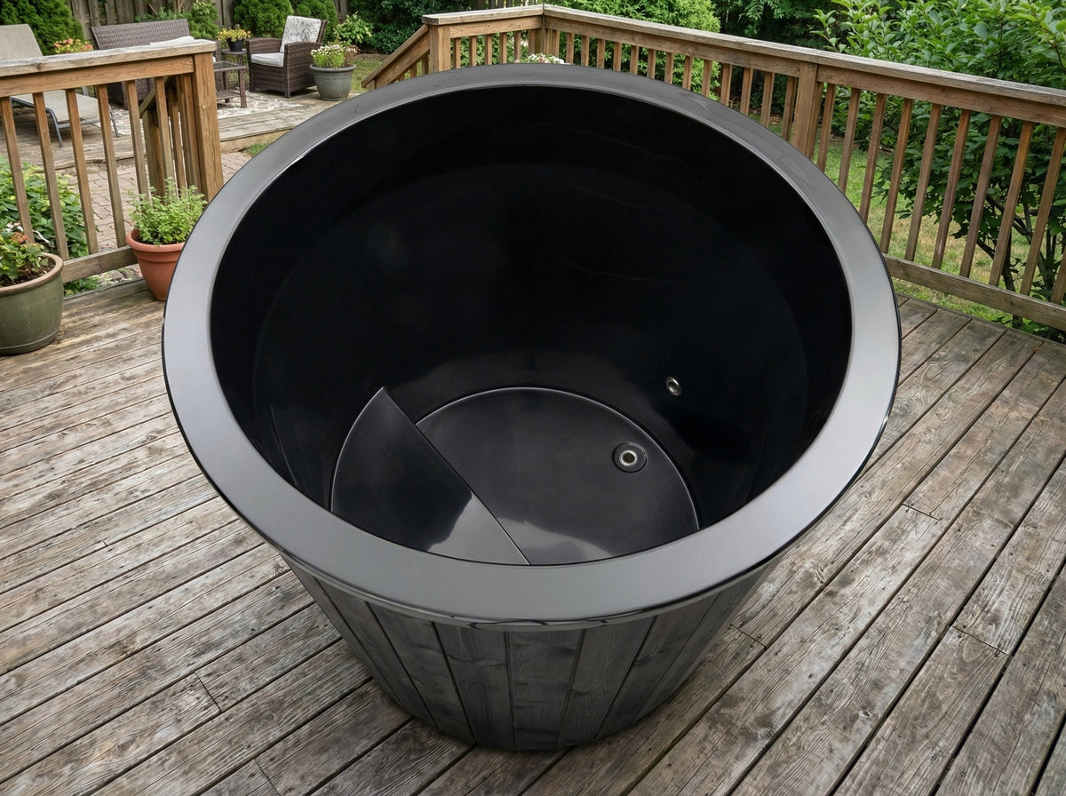 SaunaLife Model S1C, 1 Person Immersion Tub + Chiller/Heater (black finish), view 3