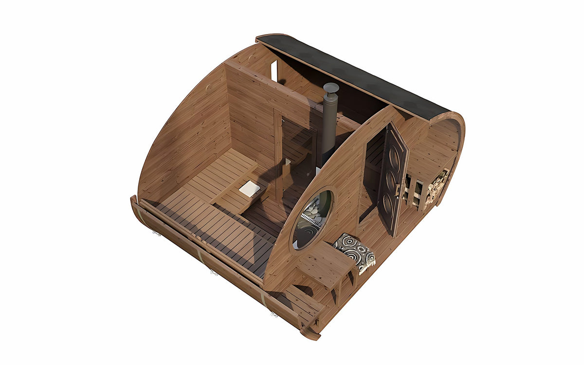 SaunaLife Model G11, 8 Person Garden Sauna Suite, view 4