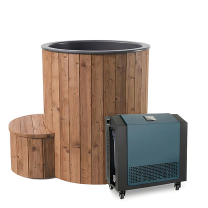 SaunaLife Model S1C, 1 Person Immersion Tub + Chiller/Heater (natural finish) with chiller, view 5