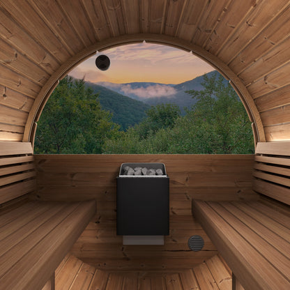 SaunaLife Model E8W, 6 Person Barrel Sauna, view 6