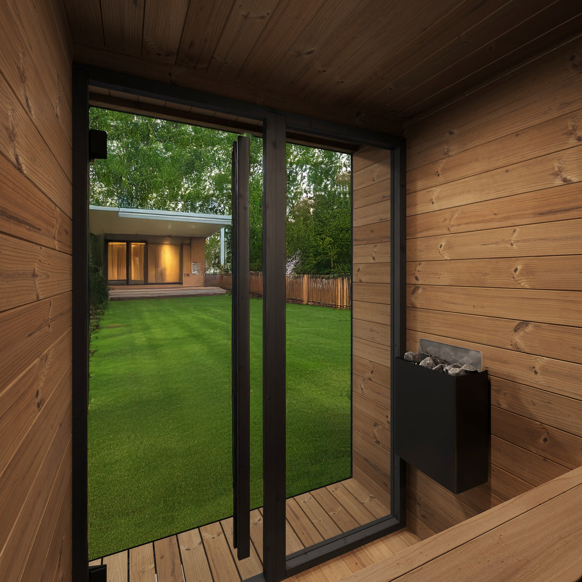SaunaLife Model GL4, 4 Person Outdoor Sauna, view 7