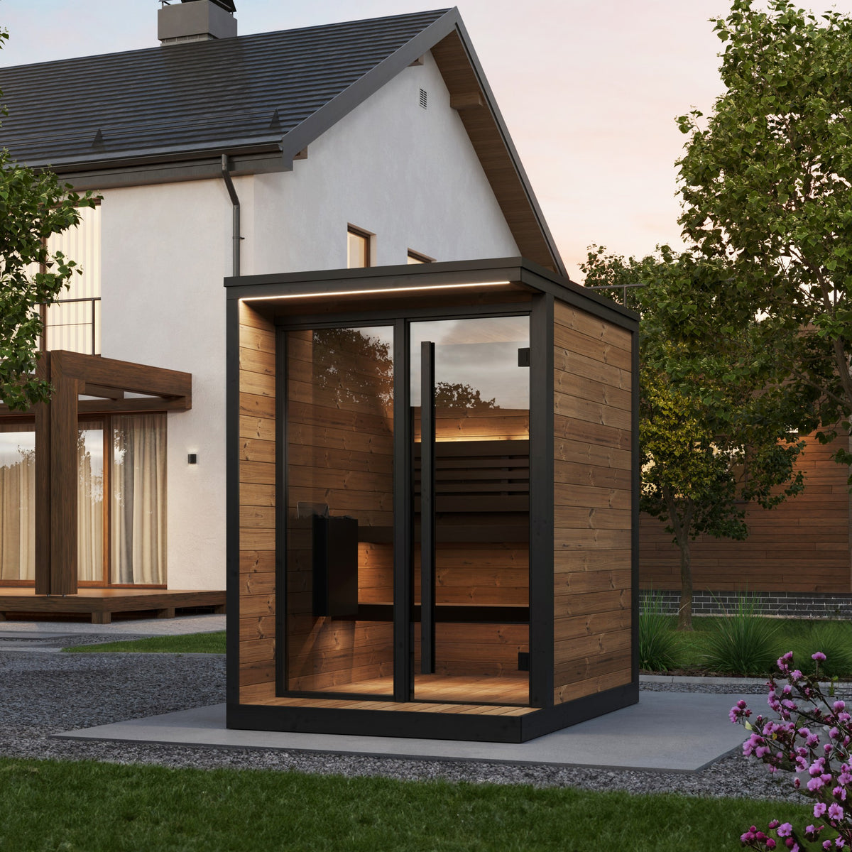 SaunaLife Model GL4, 4 Person Outdoor Sauna, view 8