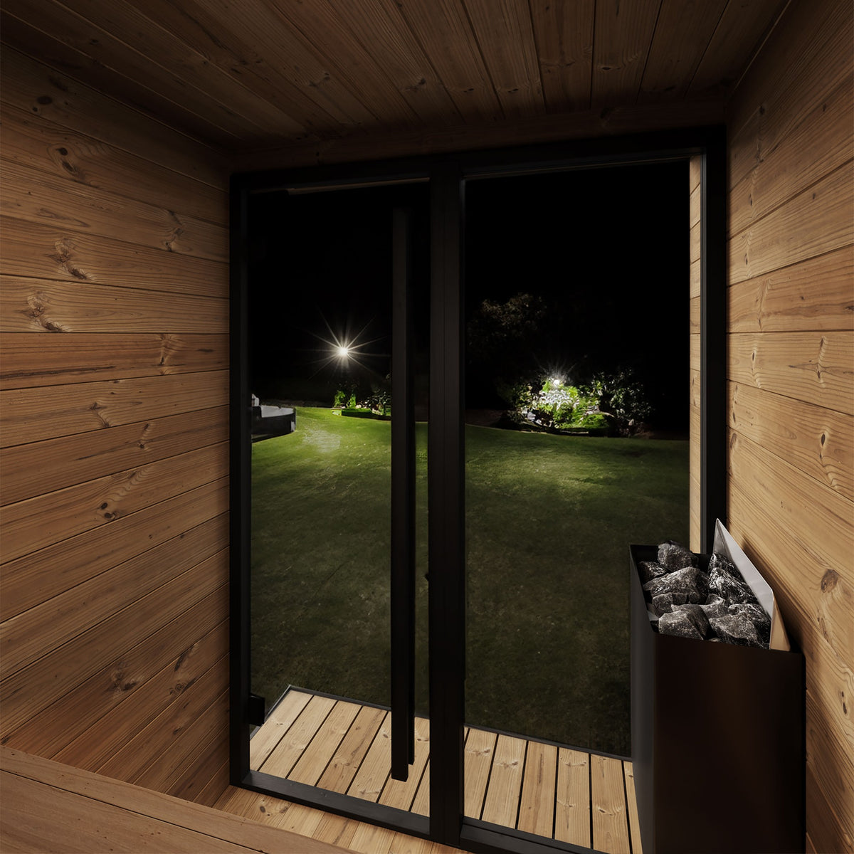 SaunaLife Model GL4, 4 Person Outdoor Sauna, view 9