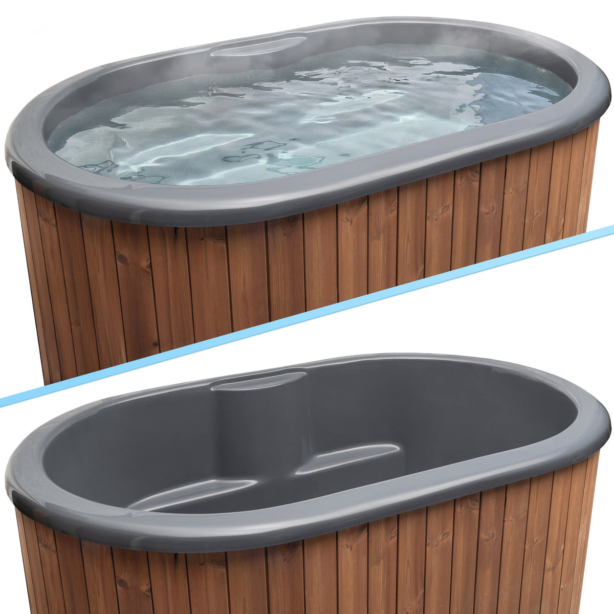 SaunaLife Model S2C, 2 Person Immersion Tub + Chiller/Heater (natural finish), view 12