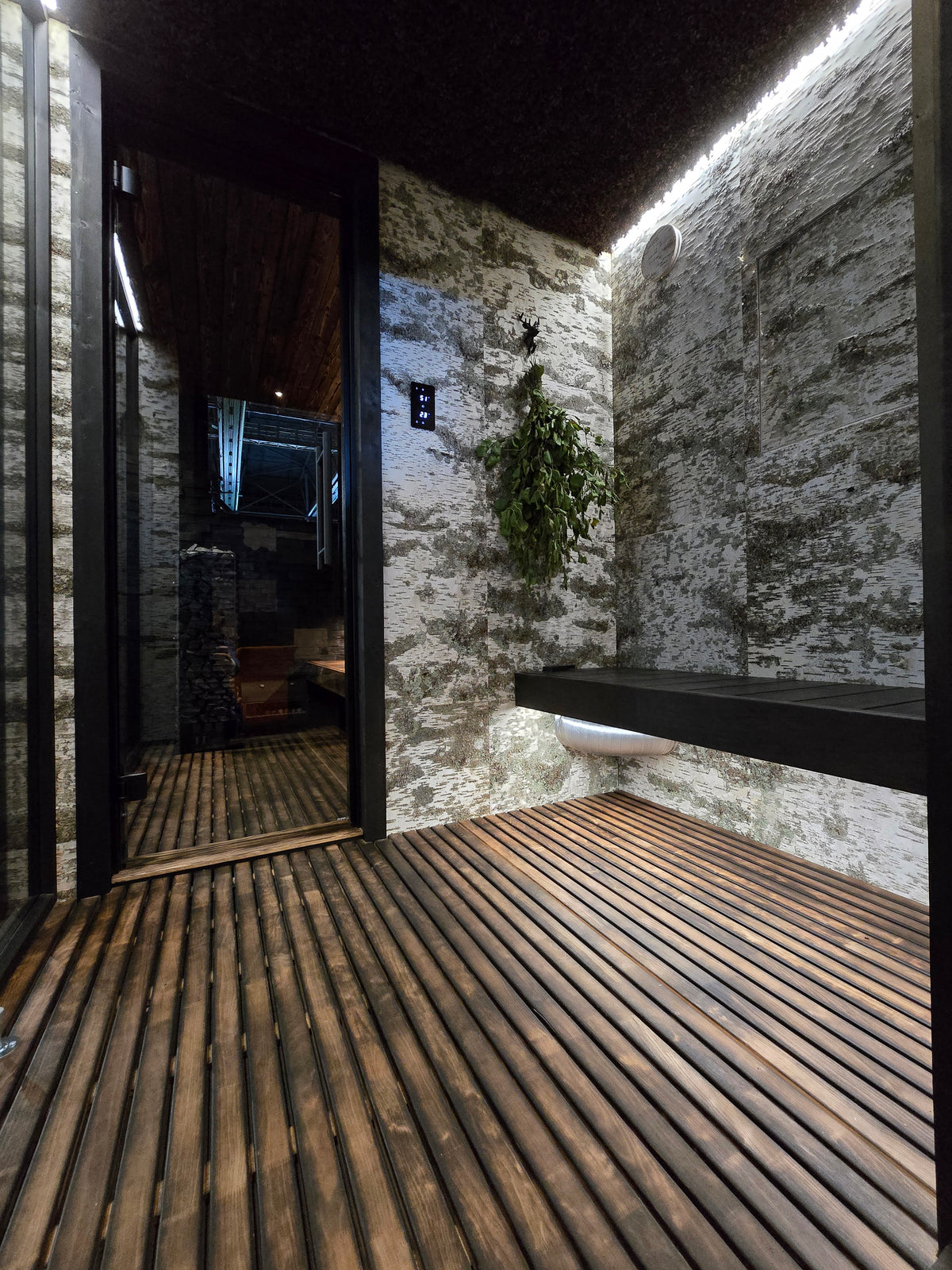 Sauna Air Nordic Elegance Spa Grande, luxury outdoor sauna and spa suite, installation photo, interior