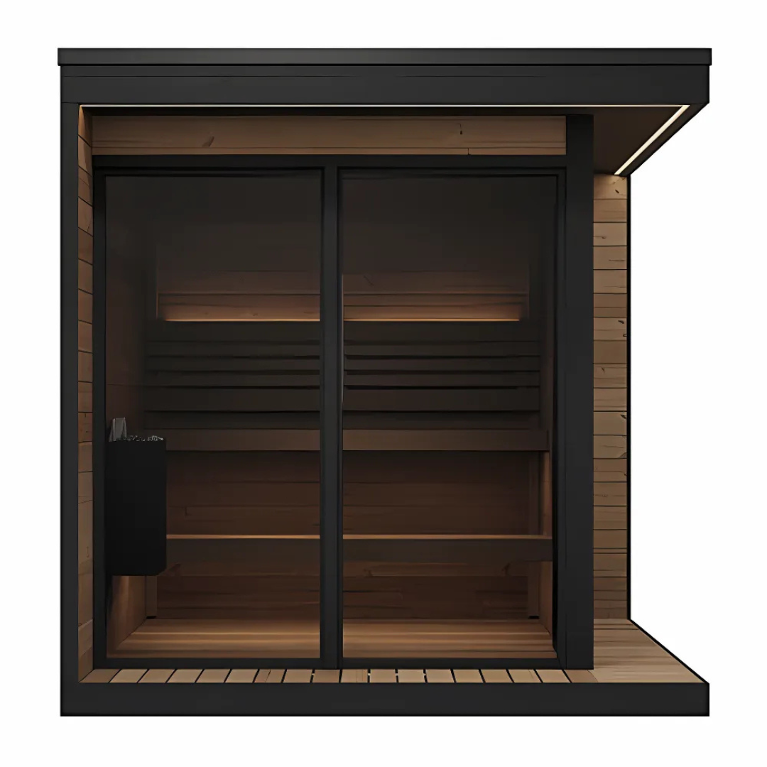 SaunaLife Garden GL6, 6-person luxury outdoor sauna, detail view
