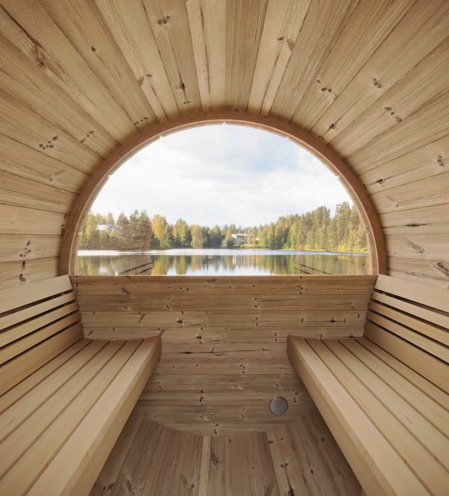 Ergo-Series Model E6W | 3 Person Barrel Sauna (With Window)