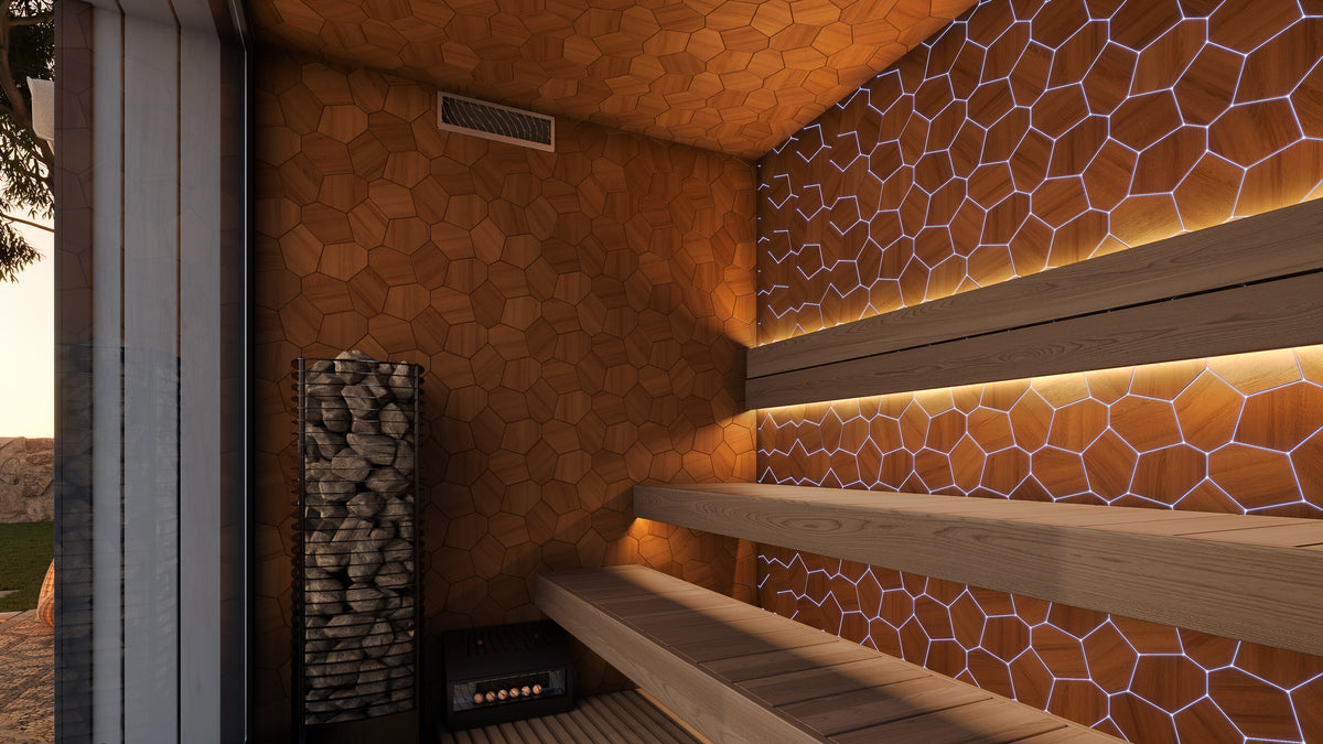 Sauna Air Nordic Elegance Spa Medium, luxury outdoor sauna, interior view