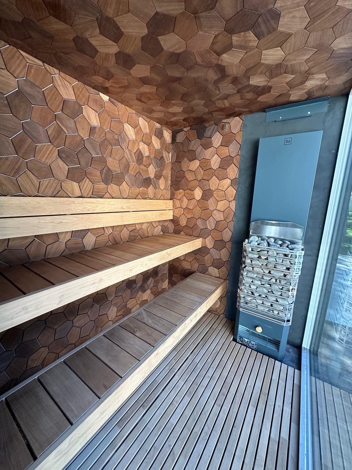 Sauna Air Nordic Elegance Spa Mini, luxury outdoor sauna, side view