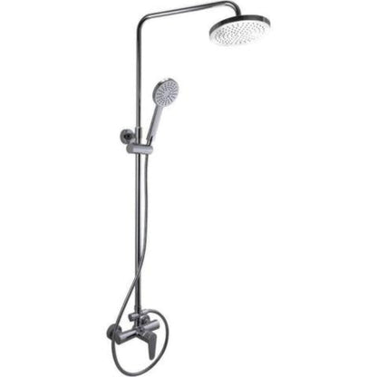 R3 chrome rain head and hand shower column