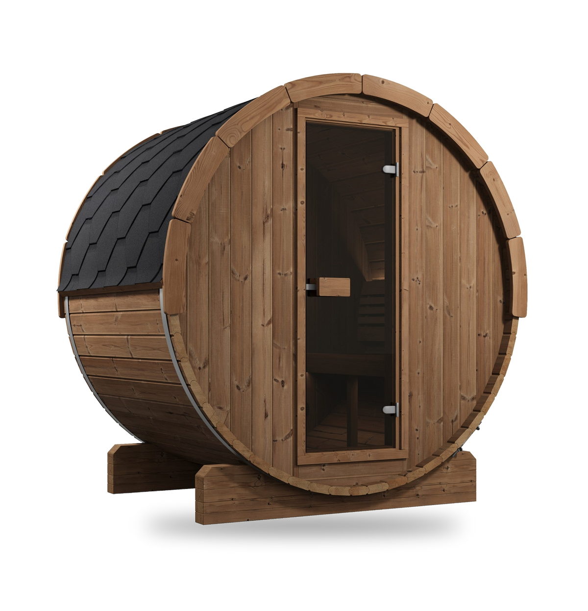 SaunaLife Model E6, 3 Person Barrel Sauna, view 2