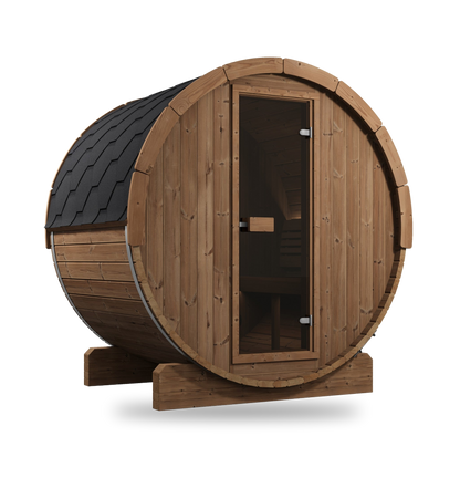 SaunaLife Model E6, 3 Person Barrel Sauna, view 2