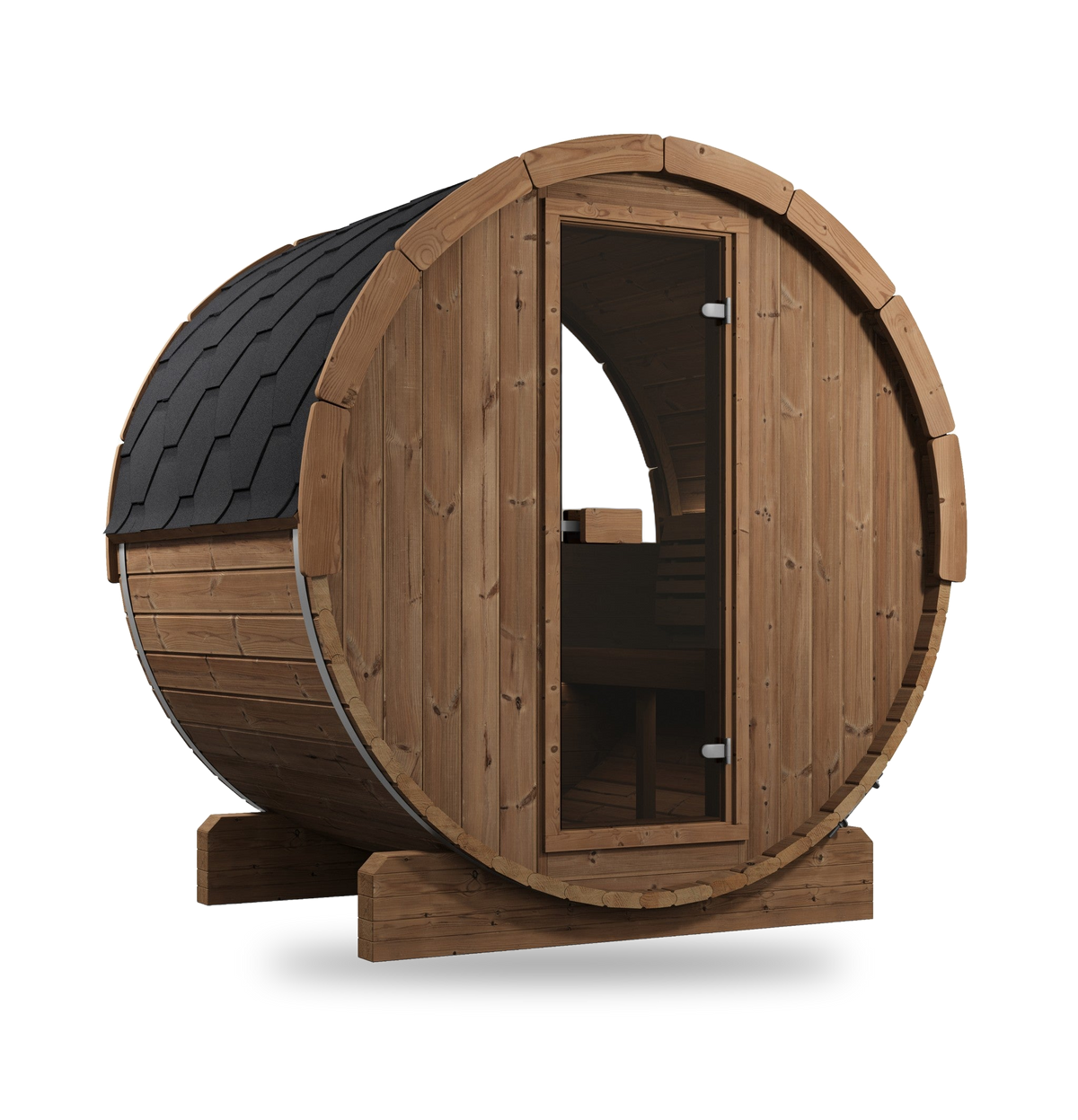 SaunaLife Model E6W, 3 Person Barrel Sauna (With Window), view 3