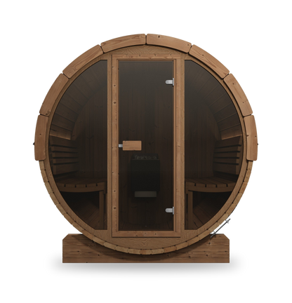 SaunaLife Model E8G, 6 Person Barrel Sauna, view 3