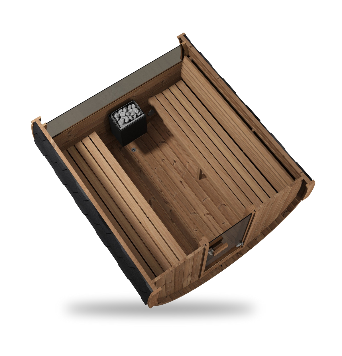 SaunaLife Model E8W, 6 Person Barrel Sauna, view 5