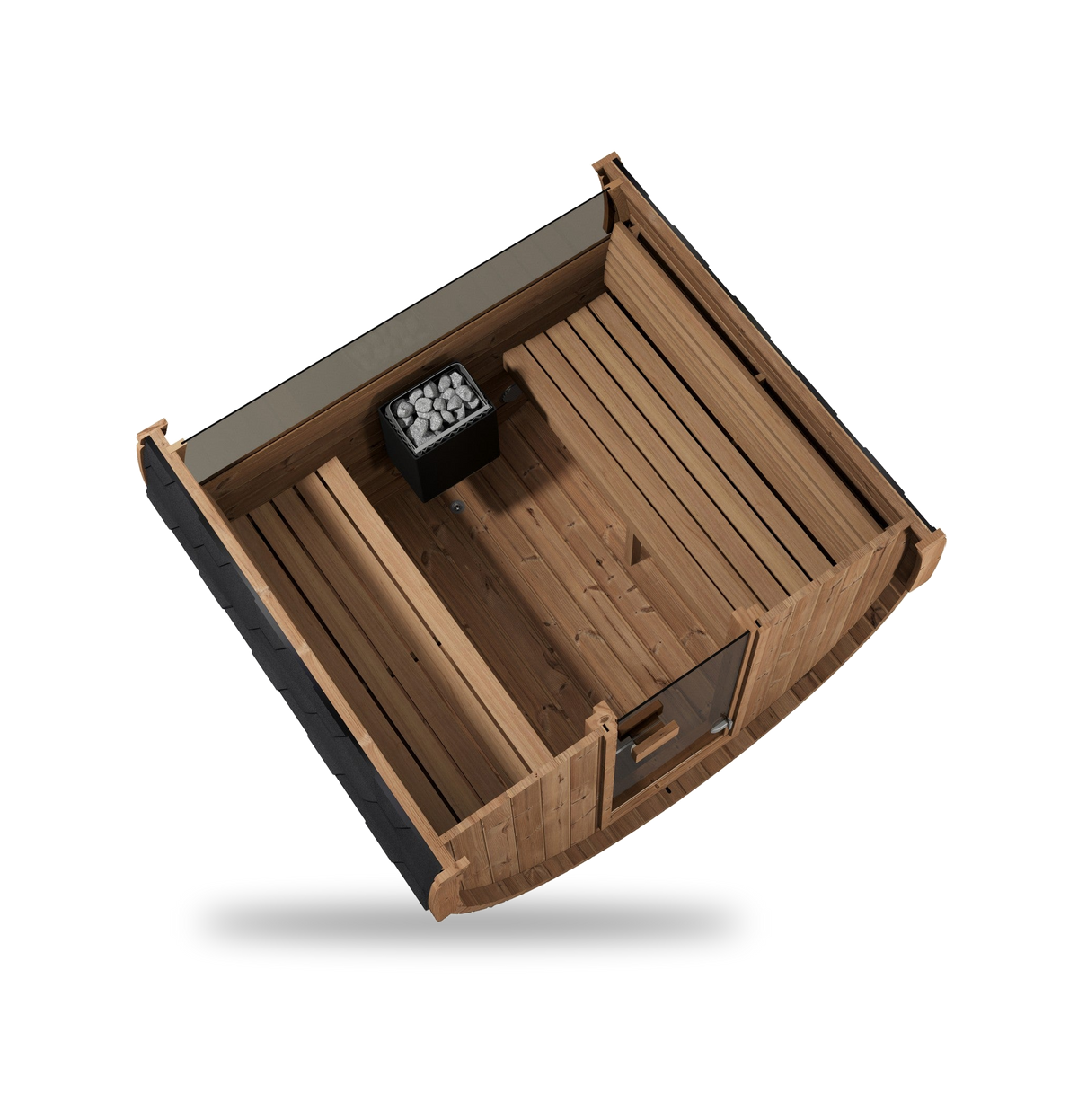 SaunaLife Model E7W, 4 Person Barrel Sauna, view 6