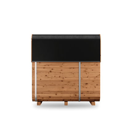 Thermory Sauna Square No. 42, 4-person square sauna with rear window, side view