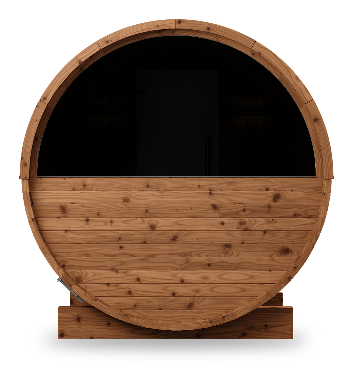 Thermory Barrel Sauna No. 54, 2-person outdoor barrel sauna, back view