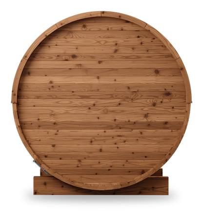 Thermory Barrel Sauna No. 55, 2-person outdoor barrel sauna, back view
