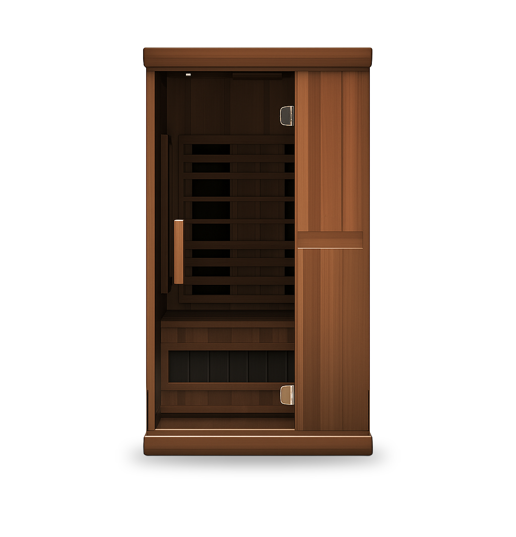 Finnmark FD-1 Full-Spectrum Infrared Sauna, 1-person infrared sauna, front view