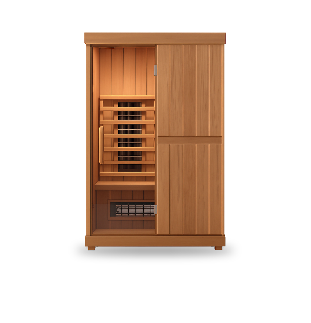 Finnmark FD-2 Full-Spectrum Infrared Sauna, 2-person infrared sauna, front view