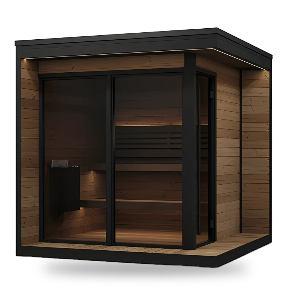SaunaLife Garden GL6, 6-person luxury outdoor sauna, exterior view