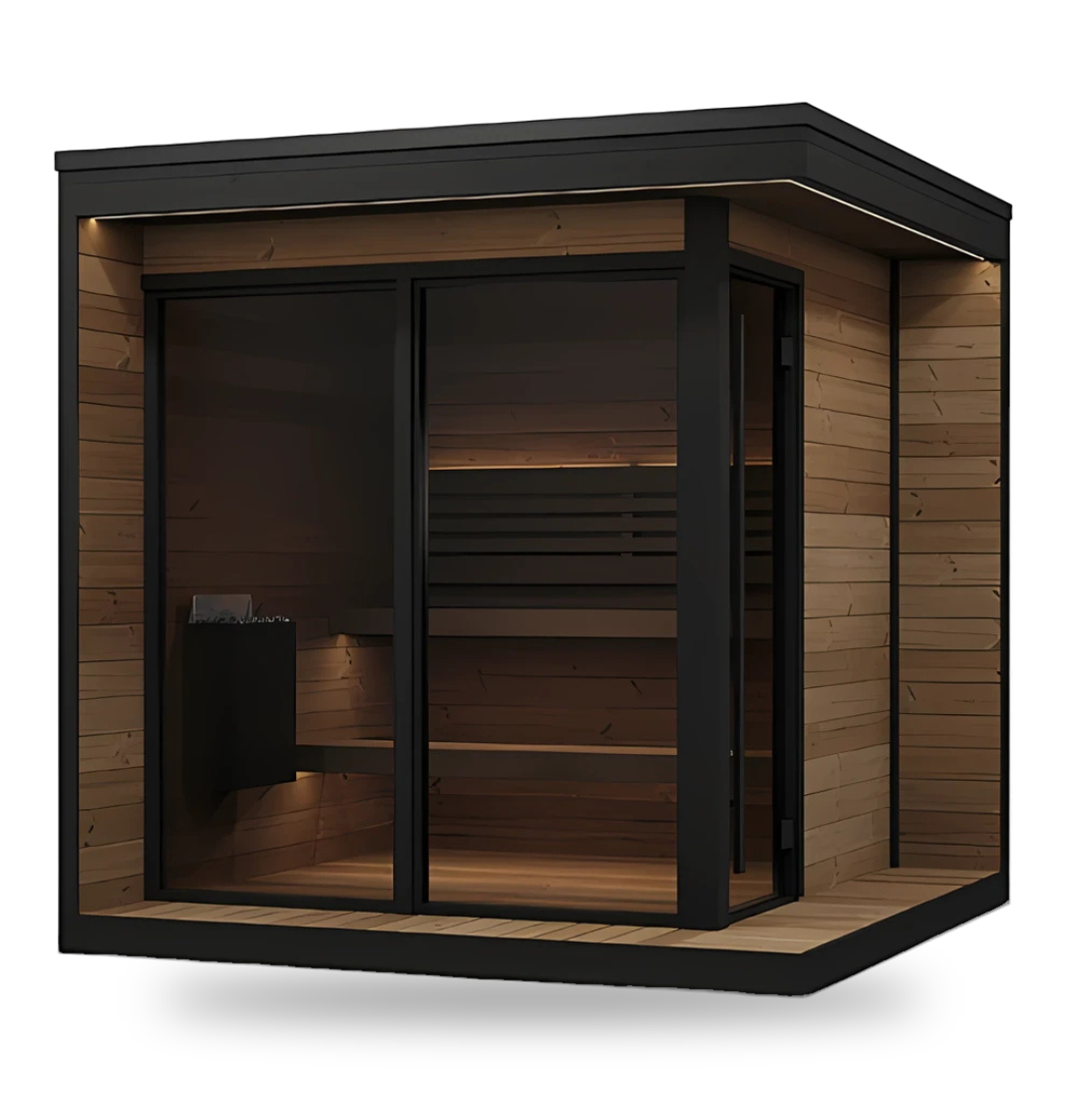 SaunaLife Garden GL6, 6-person luxury outdoor sauna, exterior view