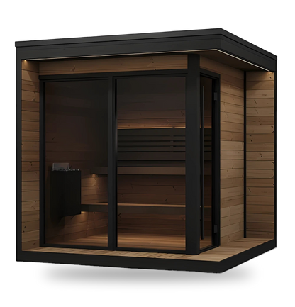 SaunaLife Garden GL6, 6-person luxury outdoor sauna, exterior view