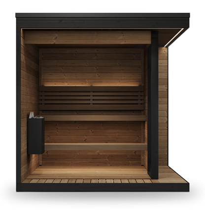 SaunaLife Garden GL6, 6-person luxury outdoor sauna, alternate view
