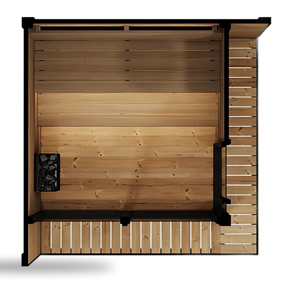 SaunaLife Garden GL6, 6-person luxury outdoor sauna, close-up detail