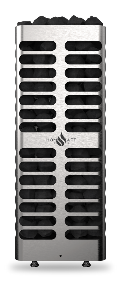 Homecraft Revive 9kW electric tower sauna heater, made in Canada, front view