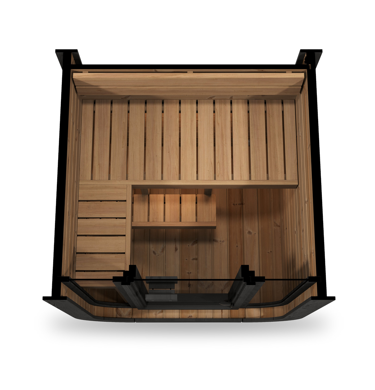 SaunaLife CL3G Cube Sauna, 2-person cube sauna with full-glass front, wide view