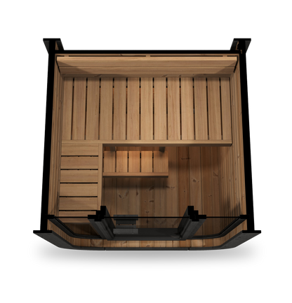 SaunaLife CL3G Cube Sauna, 2-person cube sauna with full-glass front, wide view