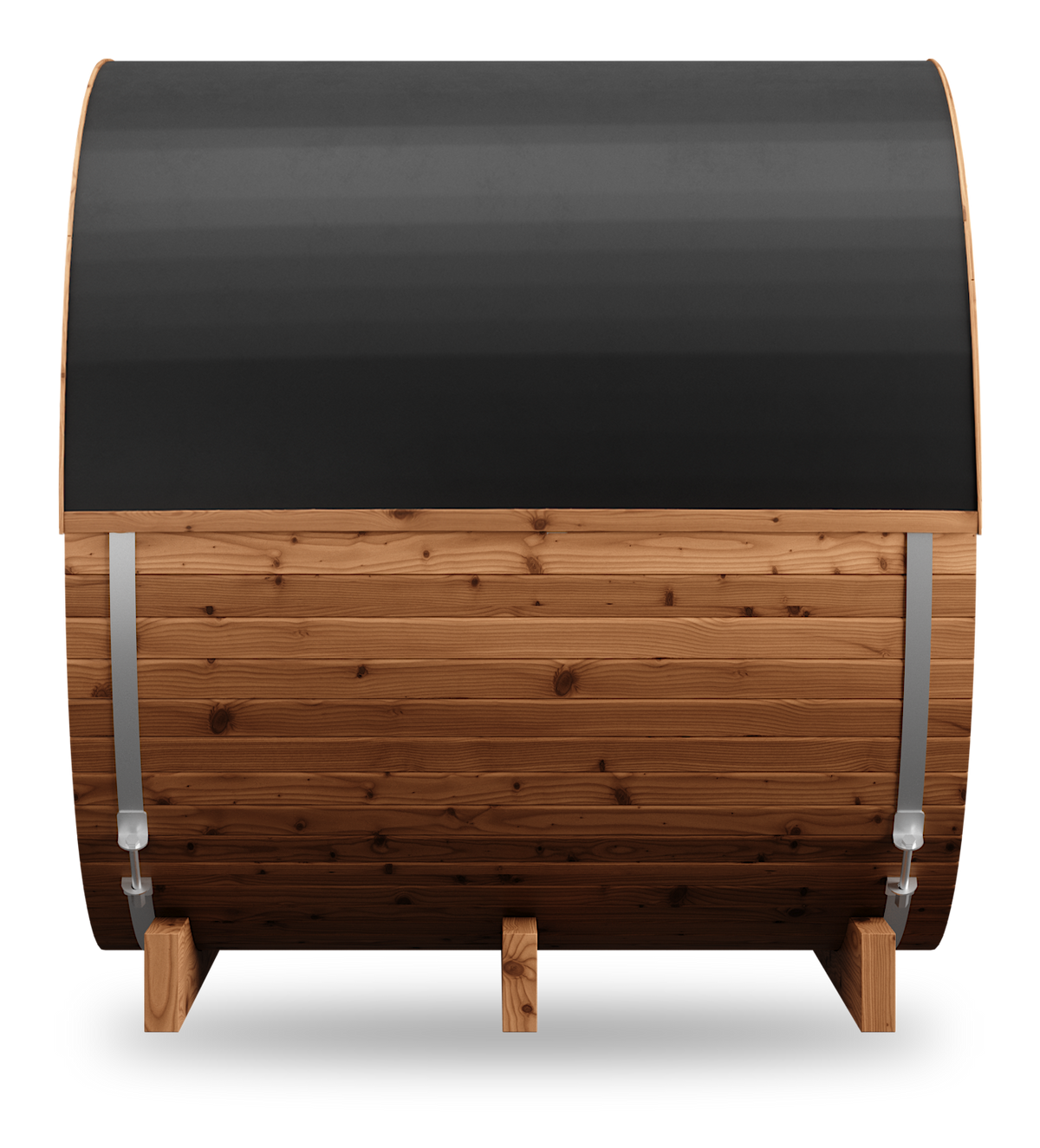 Thermory Barrel Sauna No. 53, 4-person outdoor barrel sauna, side view