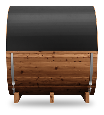 Thermory Barrel Sauna No. 53, 4-person outdoor barrel sauna, side view