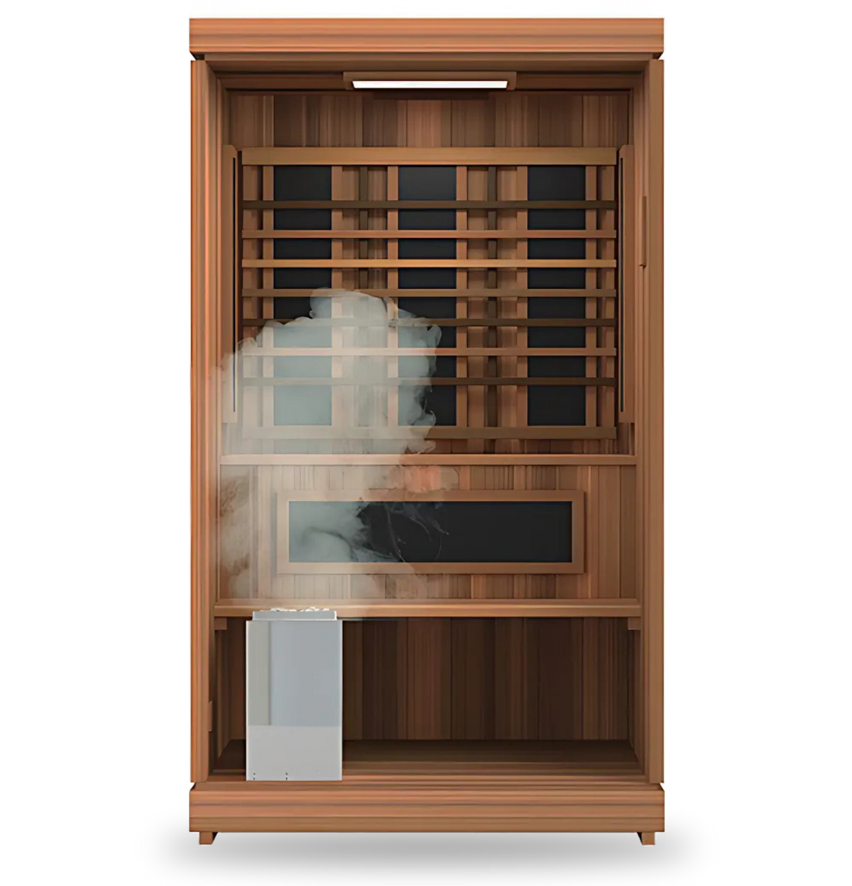 Finnmark FD-4 Trinity infrared, steam and red light sauna, close-up detail