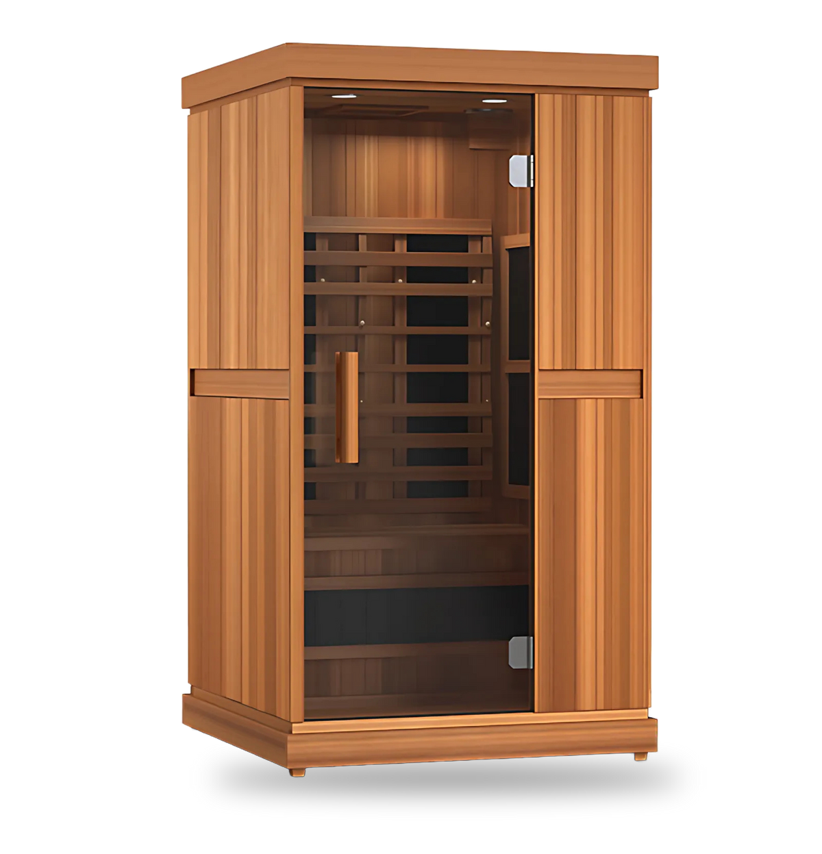 Finnmark FD-1 Full-Spectrum Infrared Sauna, 1-person infrared sauna, interior view