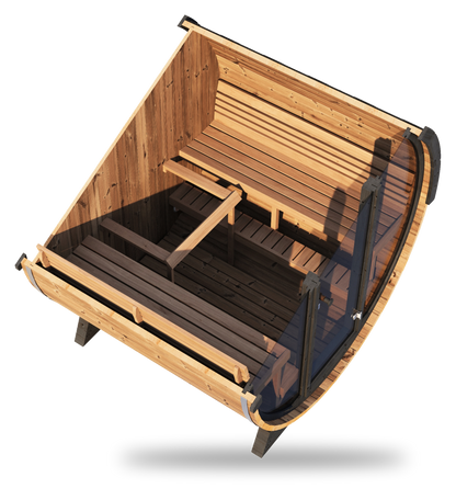 Ergo Elegance EE8G | 6-Person Barrel Sauna (Glass Front)