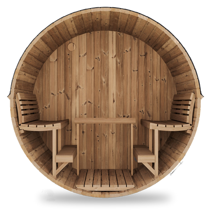 Ergo Elegance EE8G | 6-Person Barrel Sauna (Glass Front)